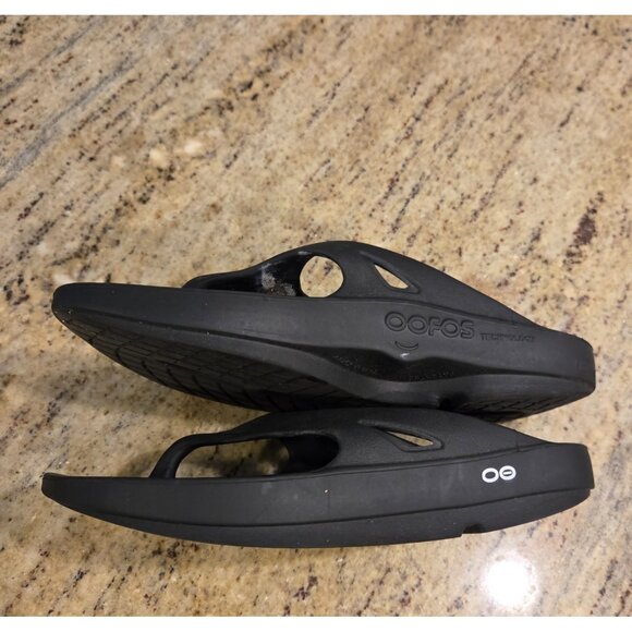 Oofos Free Feet Recovery Flip Flop Sandals Slip On Black Mens Sz 9 Women’s 10 - Picture 8 of 11